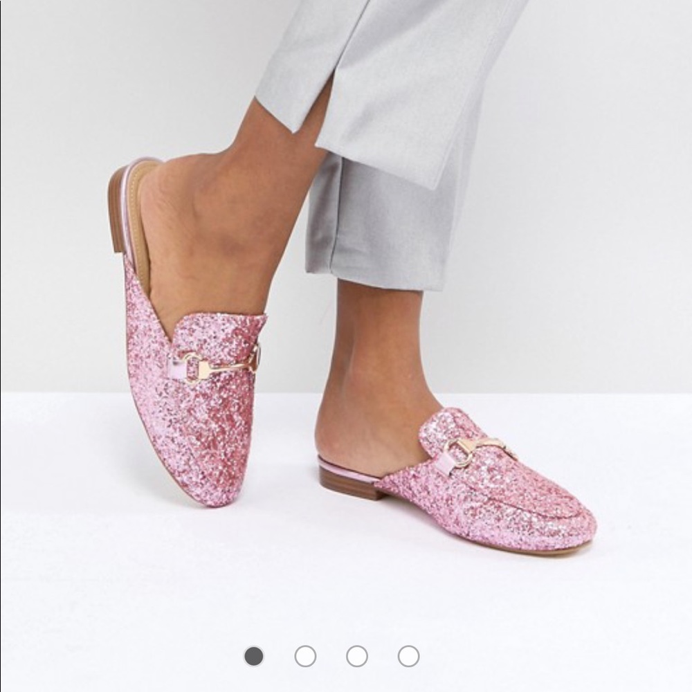 Pink Glitter Mules
